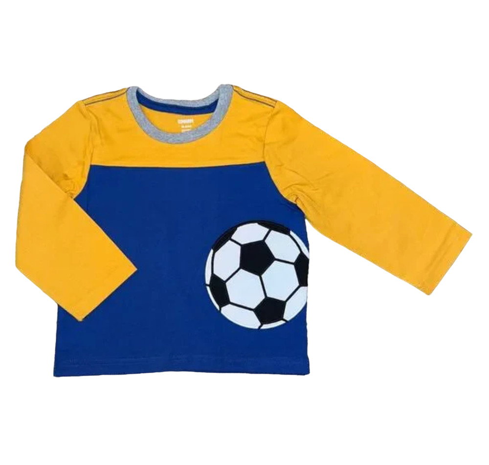 NWT Gymboree Boys Blue & Gold W/Embroidered Soccer Ball Top